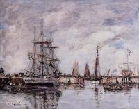 Boudin, Eugene - Deauville, Norwegian Three-Master Leaving Port